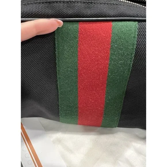 Gucci Techno Web Stripe Belt Bag W/Duster & Authenticity Retail $1400